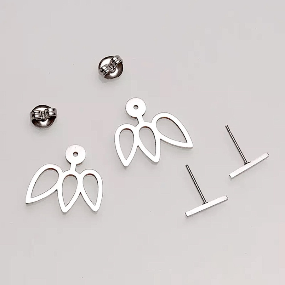 ⚜️[𝟯𝟬%𝗢𝗙𝗙|𝗯𝘂𝗻𝗱𝗹𝗲𝘀 𝟯+]⚜️Silver Lotus Jacket Earrings NEW - Picture 4 of 6